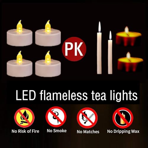 Nancia LED Flameless Tea Lights 200 Pack Warm Yellow Battery Operated