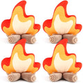 PullCrease 4 Pack Campfire Plush Toys - Firewood Fire Pillow Decorations