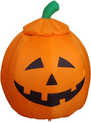 4 Ft Animated Halloween Inflatable Pumpkin and Ghost Decor