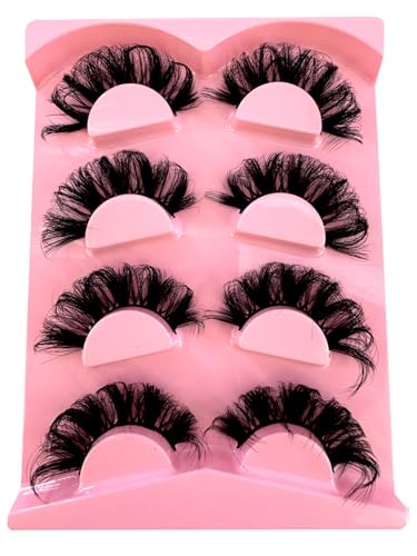 False Eyelashes 4 Pairs Thick Long 3D Faux Mink Full Strip Makeup CC-1
