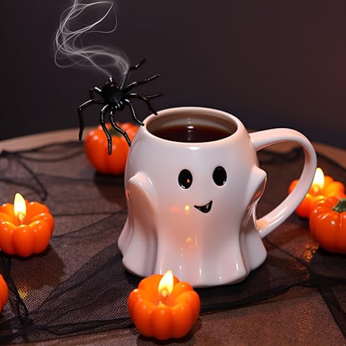 White Halloween Ghost Mug 3D Ceramic Coffee Cup - Novelty Spooky Drinkware