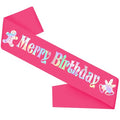 Holiday Birthday Sash with Iridescent Foil - Hot Pink Party Accessory
