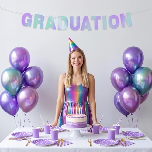 Rainbow Purple Double-Sided DIY Letter Banner for Party Decorations - 116 PCS