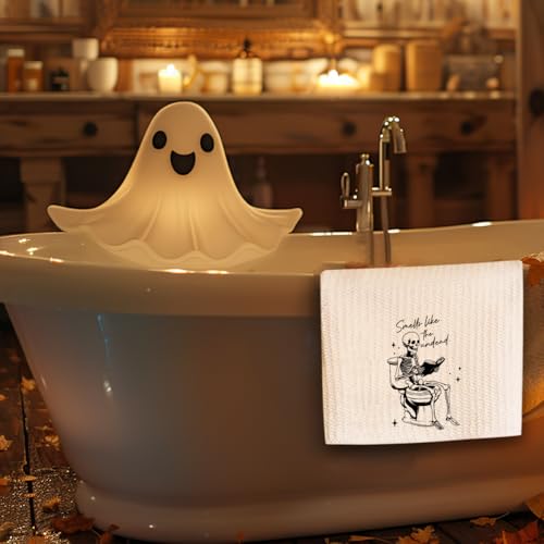 Funny Halloween Hand Towels with Skull Design - Gothic Bathroom Decor, 16x30 Inches - Color 16