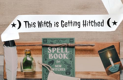Getting Hitched Bride Sash - White Witchy Celestial Bachelorette Party Accessory
