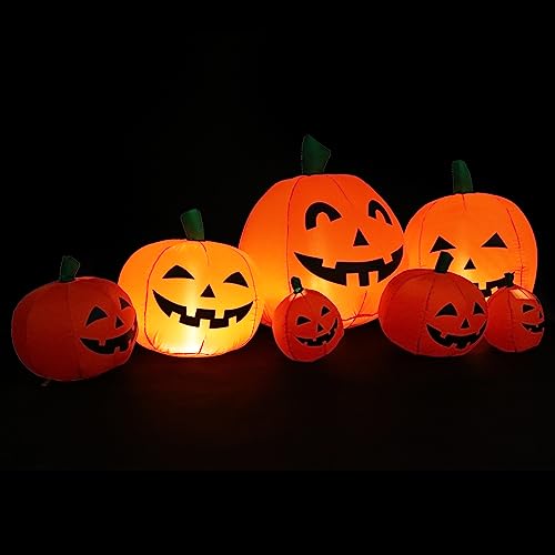 7.5 Ft Halloween Inflatable Pumpkin Decoration with Lights - Yard & Garden Outdoor Decor