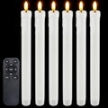 Flameless Taper Candles with Remote Timer - 6 Pack, Realistic Wax Design