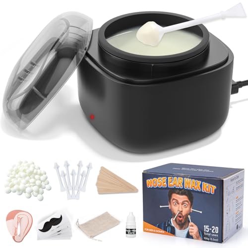 Black Nose Ear Hair Waxing Kit with 100g Wax & 40 Sticks - Men Personal Care