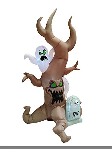 8 Ft Tall Halloween Inflatable Grave Scene with Ghost and Tombstone