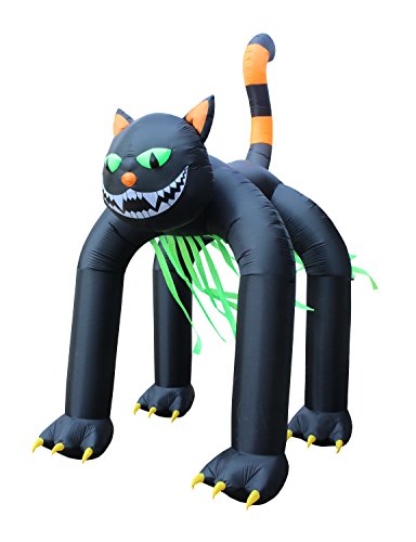 Inflatable Halloween Archway with Black Cat Design - 13 Ft Tall, Self-Inflating Outdoor Decor