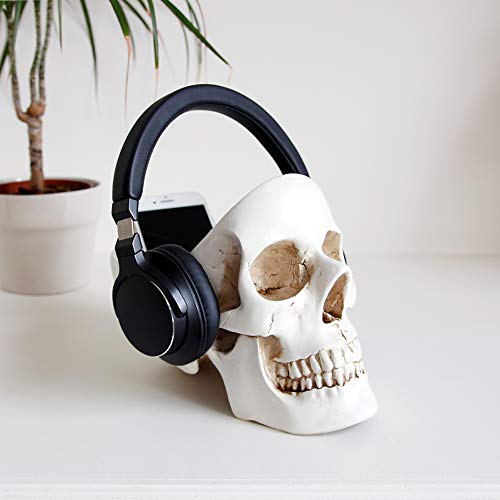 White Skull Desk Organizer & Jewelry Box - Gothic Trinket Dish & Key Holder
