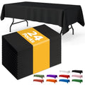 Niuara Black Plastic Tablecloth - 54x108 Inches, 24 Pack for 6FT Tables, Waterproof & Disposable