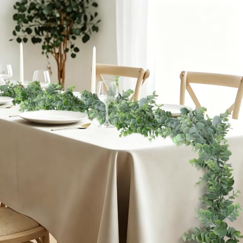 2-Pack Faux Eucalyptus Garland - 11.8FT Artificial Vines for Home & Wedding Decor (Green, 2 Pcs)