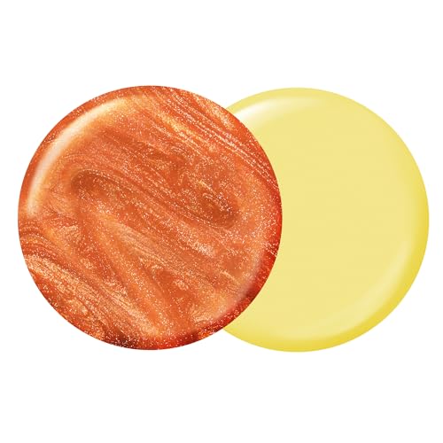 Quick Dry Nail Polish Duo - Shimmery Burnt Orange & Bright Yellow, 2-Piece Set