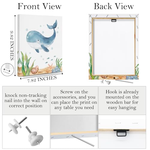 Multicolor Ocean Canvas Wall Art Set - Kids Boys Girls Room Decor, 6 Pieces
