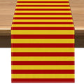 Vohado Wizard Table Runner 13x72 Inches Halloween Witch Party Decor Red & Gold Stripes