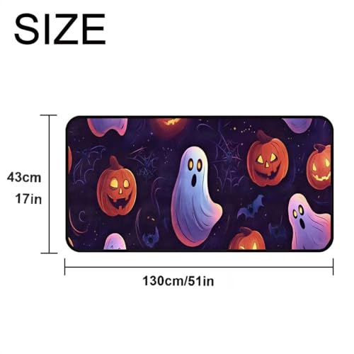 Halloween Pumpkin Kitchen Floor Mat - 17x51 Inch Rug Runner for Laundry, Kitchen & Bathroom - Halloween Variation