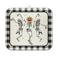 Halloween Skeleton Dish Drying Mat for Kitchen Counter, 16x18 Inches, Black & White Buffalo Plaid