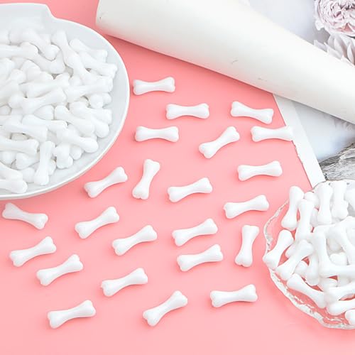 Mini Plastic Skeleton Bones Set - 200 White Halloween Craft Props