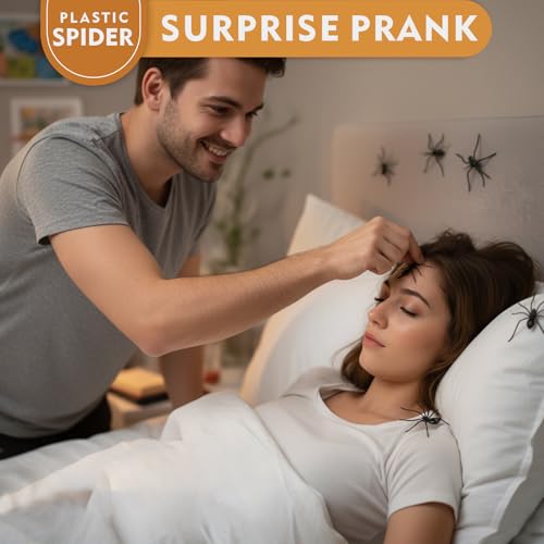 3D Spider Fridge Magnet Set - Realistic Cute Removable Magnetic Decals, Black, 4 Pack – Spider Variation