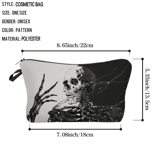 Gothic Skeleton Small Makeup Bag - Cute Durable Cosmetic Pouch - Variation hzz14816