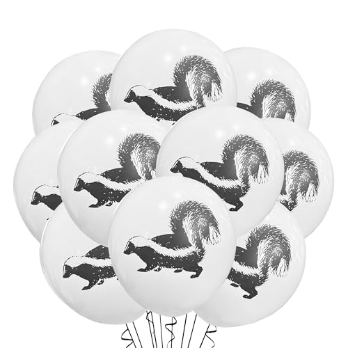 12-Inch Latex Skunk Balloons - Birthday Party Decorations, 12 Count
