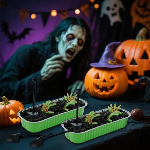 Halloween Zombie Hands Cake Decor Set - Green, 24 Pcs Cake Toppers & Supplies