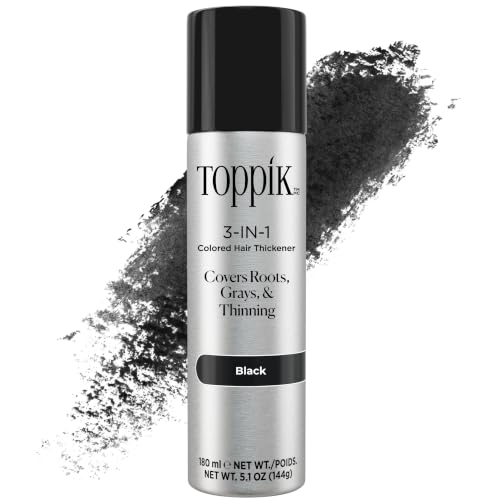 Toppik Colored Hair Thickener Hair Spray for Root Touchup - Black 5.1 oz