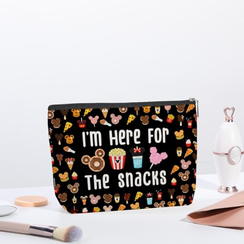 Travel Cosmetic Bag for Snacks and Makeup - Waterproof Toiletry Organizer - Black (Variation: Snacks)