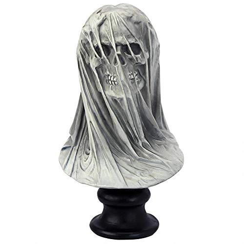 Samhain's Veiled Maiden of Death Bust Statue - Gothic Skeleton Decor