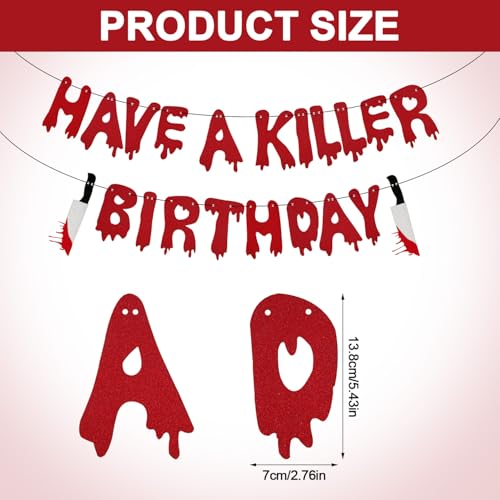 Bloody Zombie Birthday Banner - Red Horror Party Decorations