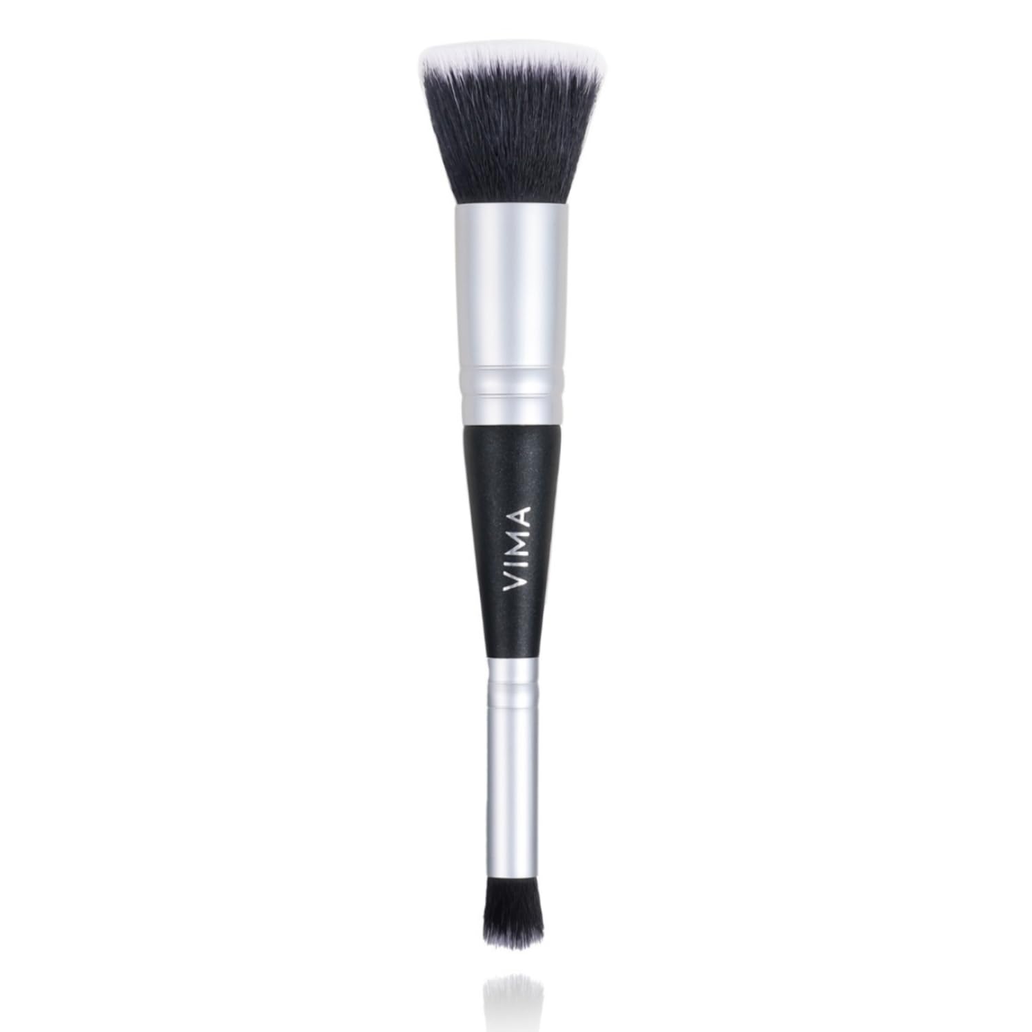 Vima Dual Ended Makeup Brush – 2-in-1 Foundation and Eye Shadow Blending Brush – Soft Synthetic Fibers – Vegan and Cruelty-Free