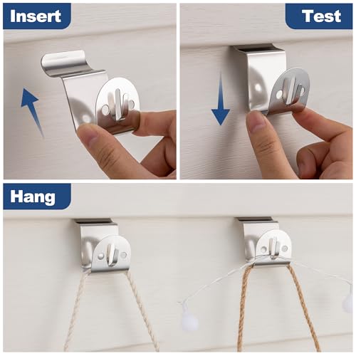 8 Pack Heavy Duty Vinyl Siding Hooks - Rust-Resistant Wall Clips for Outdoor Use