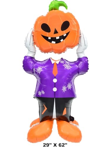 Halloween Skeleton Balloon Set - Spooky Pumpkin Head & Skull Man Decorations