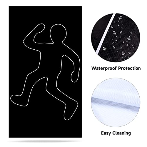 Crime Scene Decoration Kit for Murder Mystery & Halloween Parties - Body Silhouette, Caution Tape, Evidence Markers & Stickers