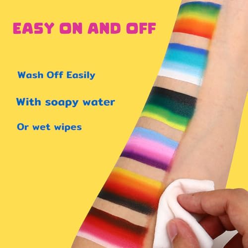 Split Cake Face Paint - Flame Design 10g Non-Toxic Colored Body Makeup for Adults - Flame