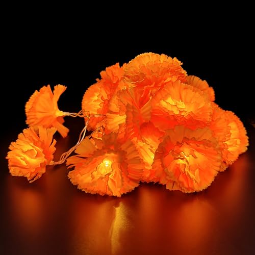 Day of The Dead Marigold Garland String Lights 10FT with 20 LED Bulbs