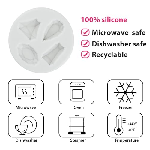 Diamond & Pearl Gem Silicone Mold Set - Style B for Cake Decorating