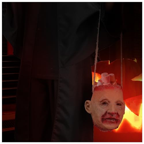 Clown Bag Severed Head Prop Halloween Zombie Candy Bucket - Brown