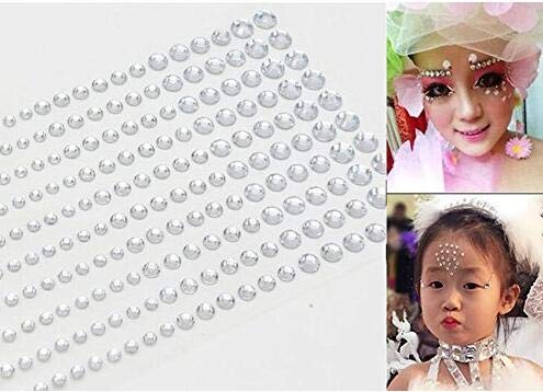 Self-Adhesive Rhinestone Stickers for Makeup and Crafts - Silver, 91PCS