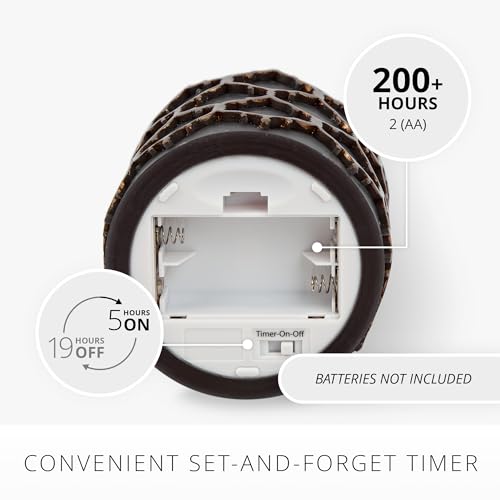Flickering Flameless LED Candle with Timer - Black Gothic Pillar Light