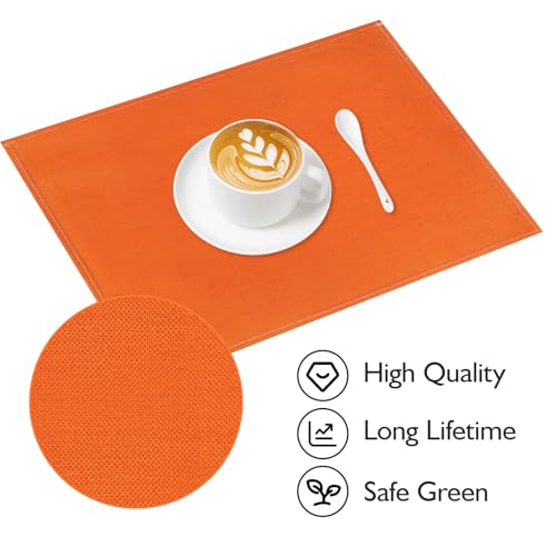 Orange Fall Thanksgiving Placemats Set of 4 12x18 Inches Washable Heat-Resistant Table Mats