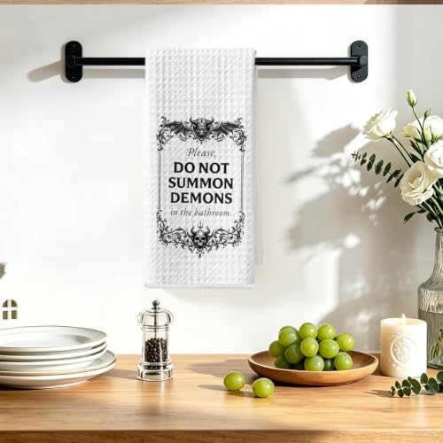 Halloween Hand Towels for Bathroom - Humor Waffle Absorbent Microfiber Towel - Variation: Multi 1754