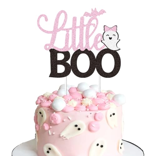 Pink Halloween Little Boo Cake Topper for Themed Cakes