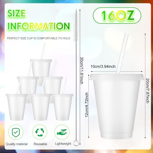 15 Pack 16 oz Glow in the Dark Halloween Cups with Lids & Straws - Fluorescent Green