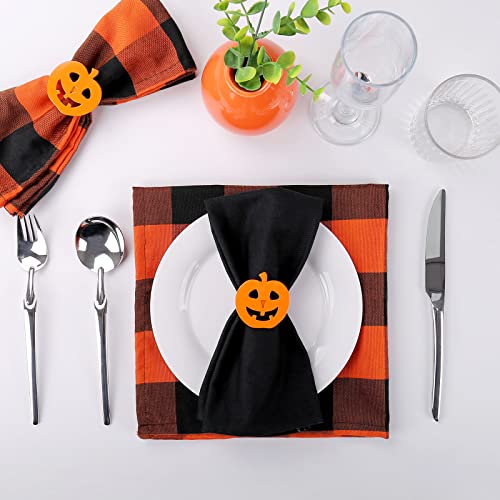 Halloween Pumpkin Napkin Rings Set of 12 - Fall & Harvest Table Decor