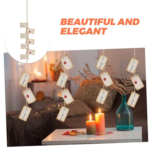 Brown Envelope Banner Decoration with 40 Paper Cards & Hangable String for Parties
