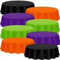 Preboun 12-Pack 84-Inch Halloween Plastic Tablecloths - Assorted Colors