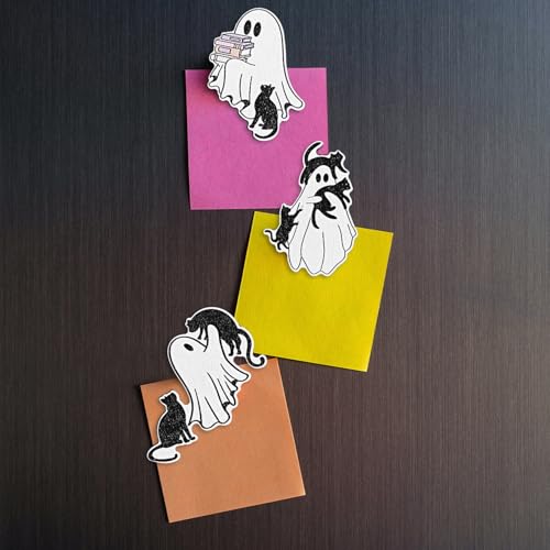 Halloween Wooden Fridge Magnets - Cat Ghost Tombstone Decor, Style 6, 6 Pcs