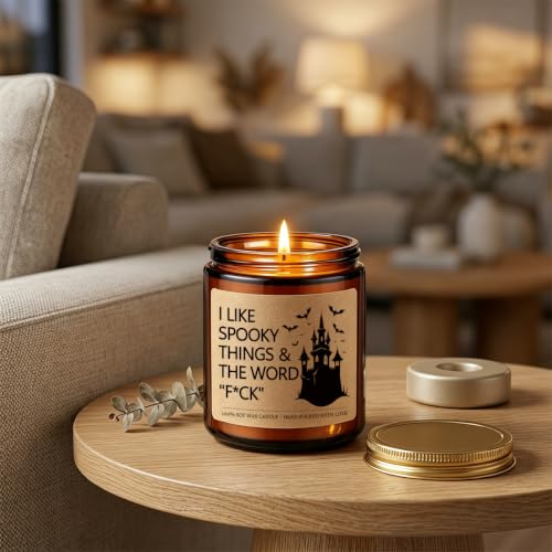 Spooky Halloween Scented Candle - Goth Decor Gift for Women & Friends